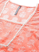 Thumbnail for HERE&NOW Pure Cotton Floral Printed Straight Kurta - Distacart