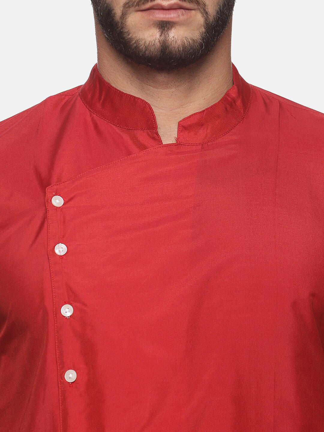 Sethukrishna Men Maroon Angrakha Kurta with Dhoti Pants - Distacart