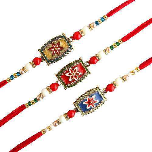 Set of 3 Meenakari Rakhi