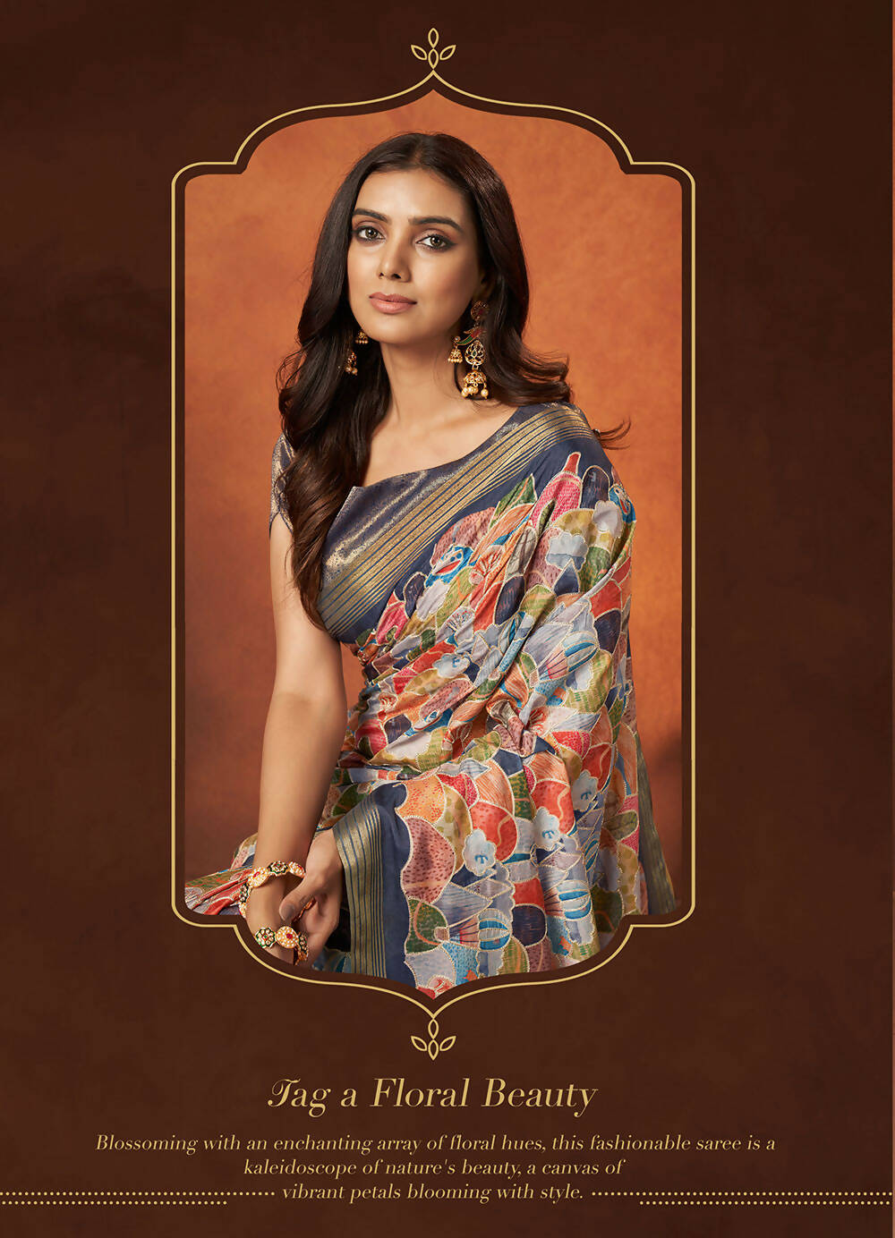 Grey Rangkat and Crepe Silk Abstract Saree With Unstitched Blouse Piece - Mohmanthan Royal Saachi - Distacart