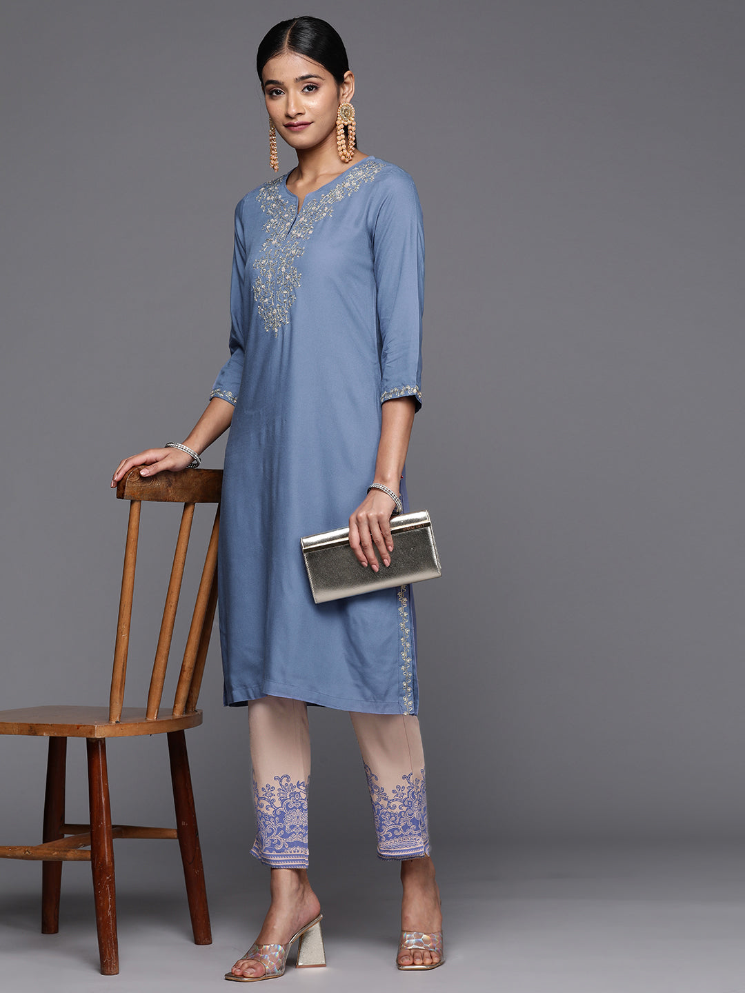 Biba Women Yoke Design Kurta with Trousers - Distacart