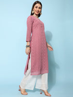 Thumbnail for Kalini Ethnic Motifs Embroidered Chikankari Georgette Kurta - Distacart