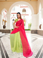 Thumbnail for Tikhi Imli Georgette Half and Half Saree - Distacart