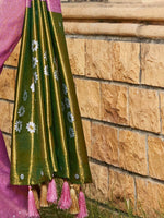 Thumbnail for Saree Mall Ethnic Motifs Woven Design Zari Silk Blend Kanjeevaram Sarees - Distacart
