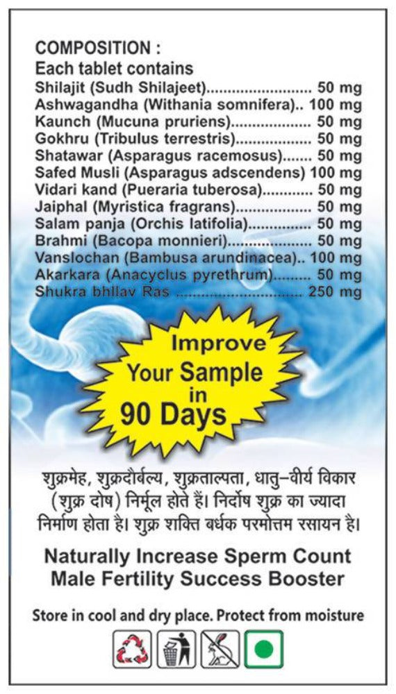 Basic Ayurveda Sperm Booster Tablets Ingredients