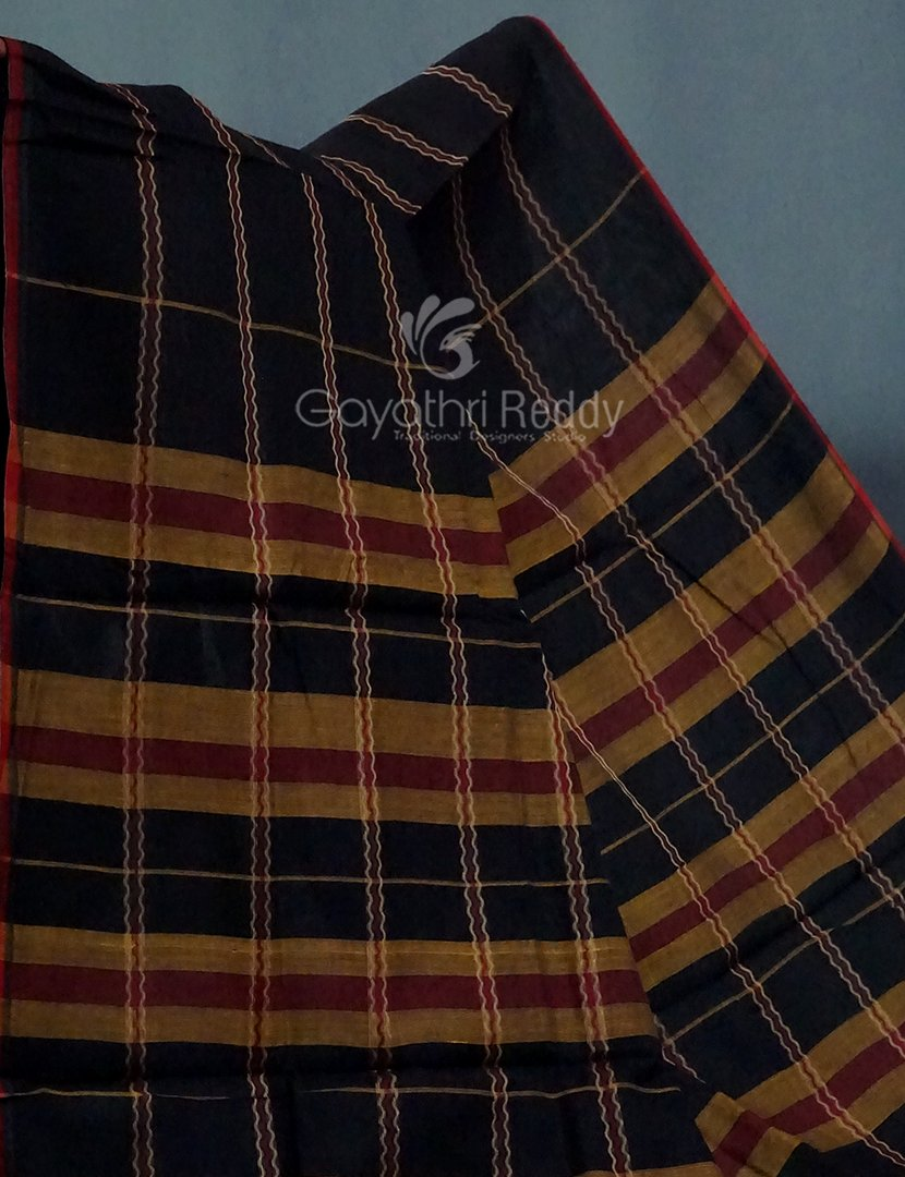 Kalanetha Black Coloured Pure Narayanpet Cotton Saree By Gayathri Reddy Designer Studio - Distacart