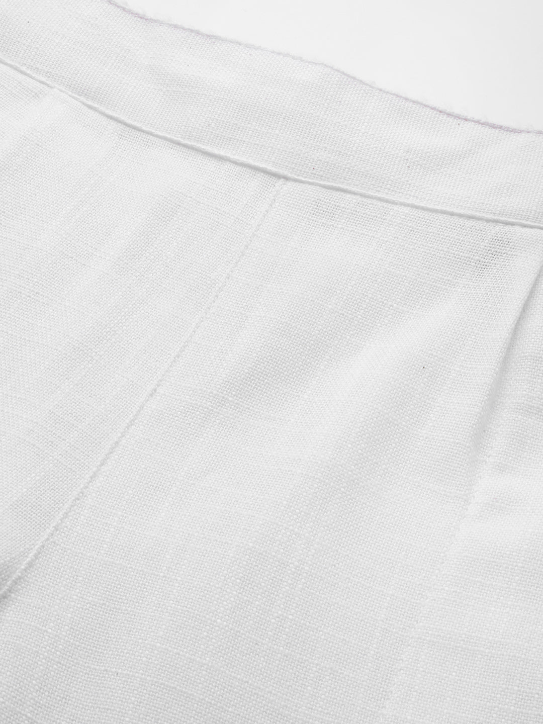 Jaipur Kurti Women White Regular Cropped Trousers - Distacart