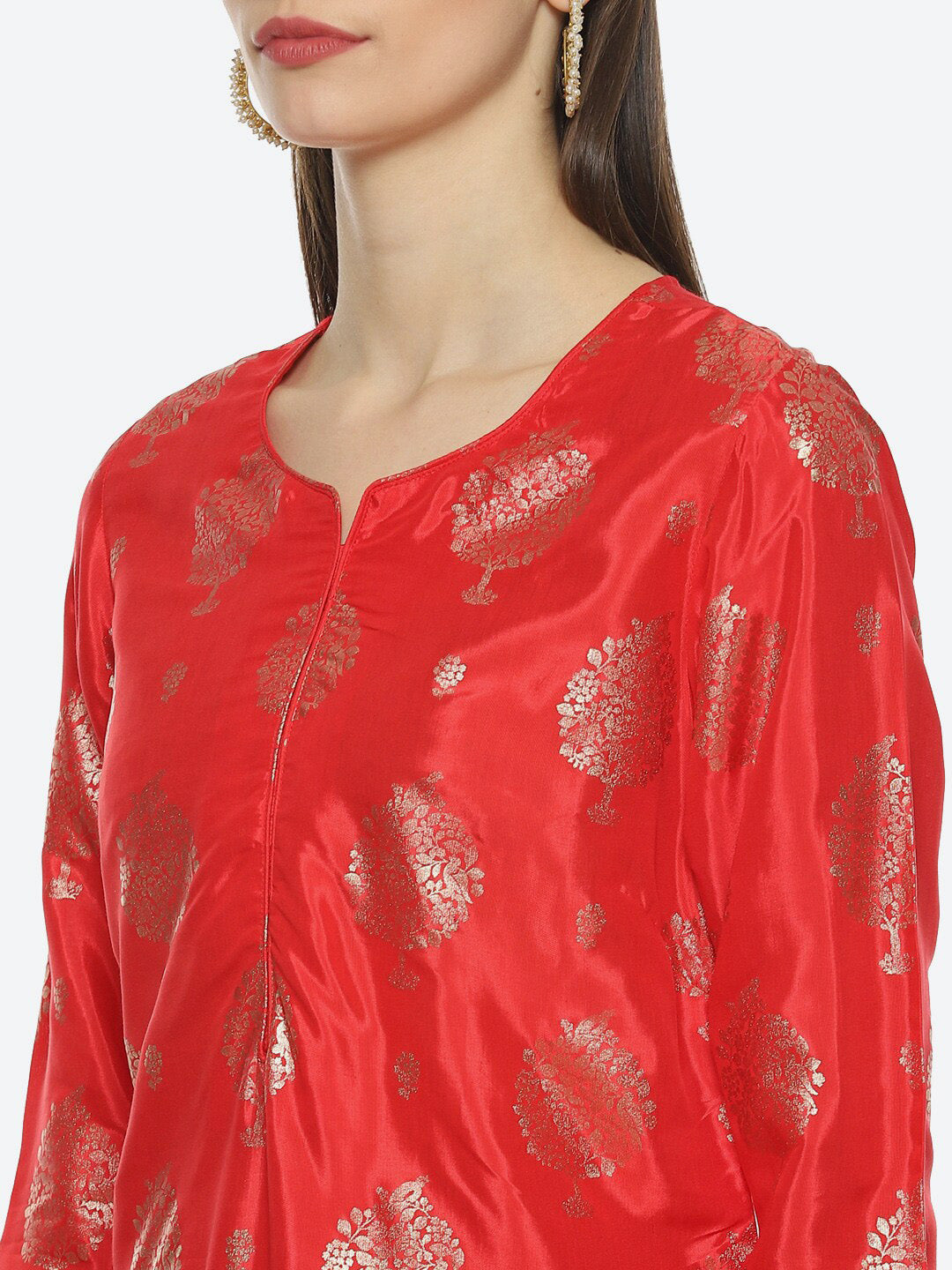 Biba Women Woven Design Zari Kurta - Distacart