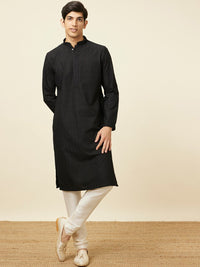 Thumbnail for Manyavar Men Ethnic Motifs Embroidered Thread Work Kurta With Pyjamas - Distacart
