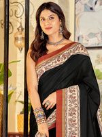 Thumbnail for Kalini Ethnic Motif Printed Zari Tussar Saree - Distacart