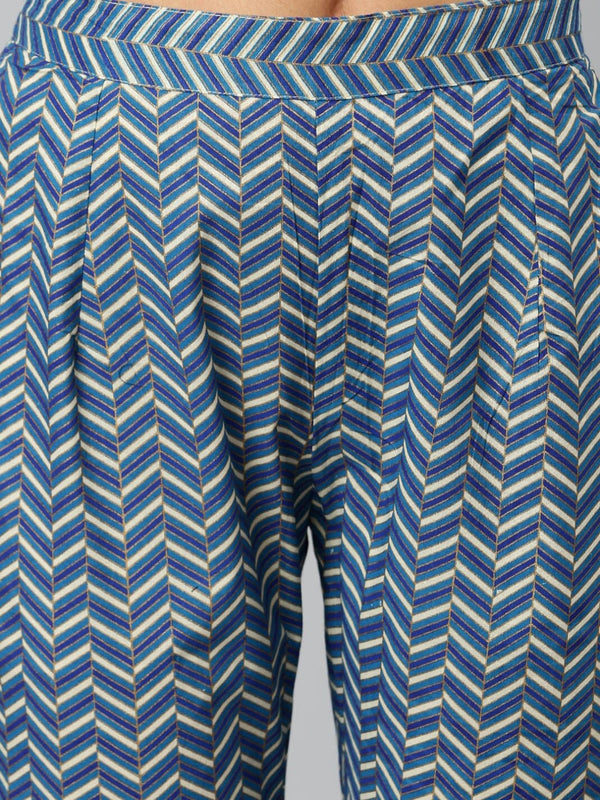 Khushal K Women Beige Floral Printed Regular Gotta Patti Pure Cotton Kurta with Trousers & With Dupatta - Distacart