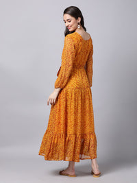 Thumbnail for Souchii Yellow Floral Layered Chiffon Maxi Dress - Distacart
