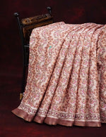 Thumbnail for Choco Brown Netted Linen Saree By Gayathri Reddy Designer Studio - Distacart