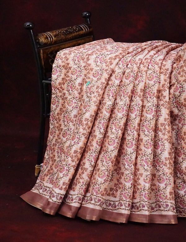 Choco Brown Netted Linen Saree By Gayathri Reddy Designer Studio - Distacart