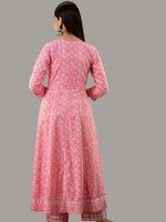 Thumbnail for Kalini Women Pink Floral Printed Empire Pure Cotton Kurta & Trousers With Dupatta - Distacart