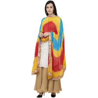 Thumbnail for A R Silk Bandhej Multi Gota Fancy Dupatta Color Multi color Dupatta or Chunni