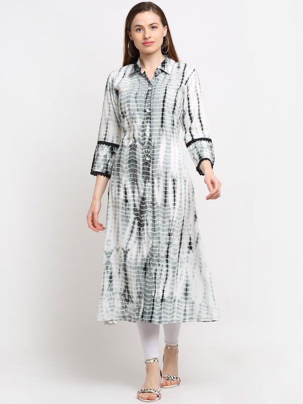 Kalini Women White Dyed Anarkali Kurta - Distacart