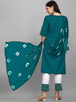 Thumbnail for Kalini Women Embroidered Mirror Work Kurta with Trousers & With Dupatta - Distacart