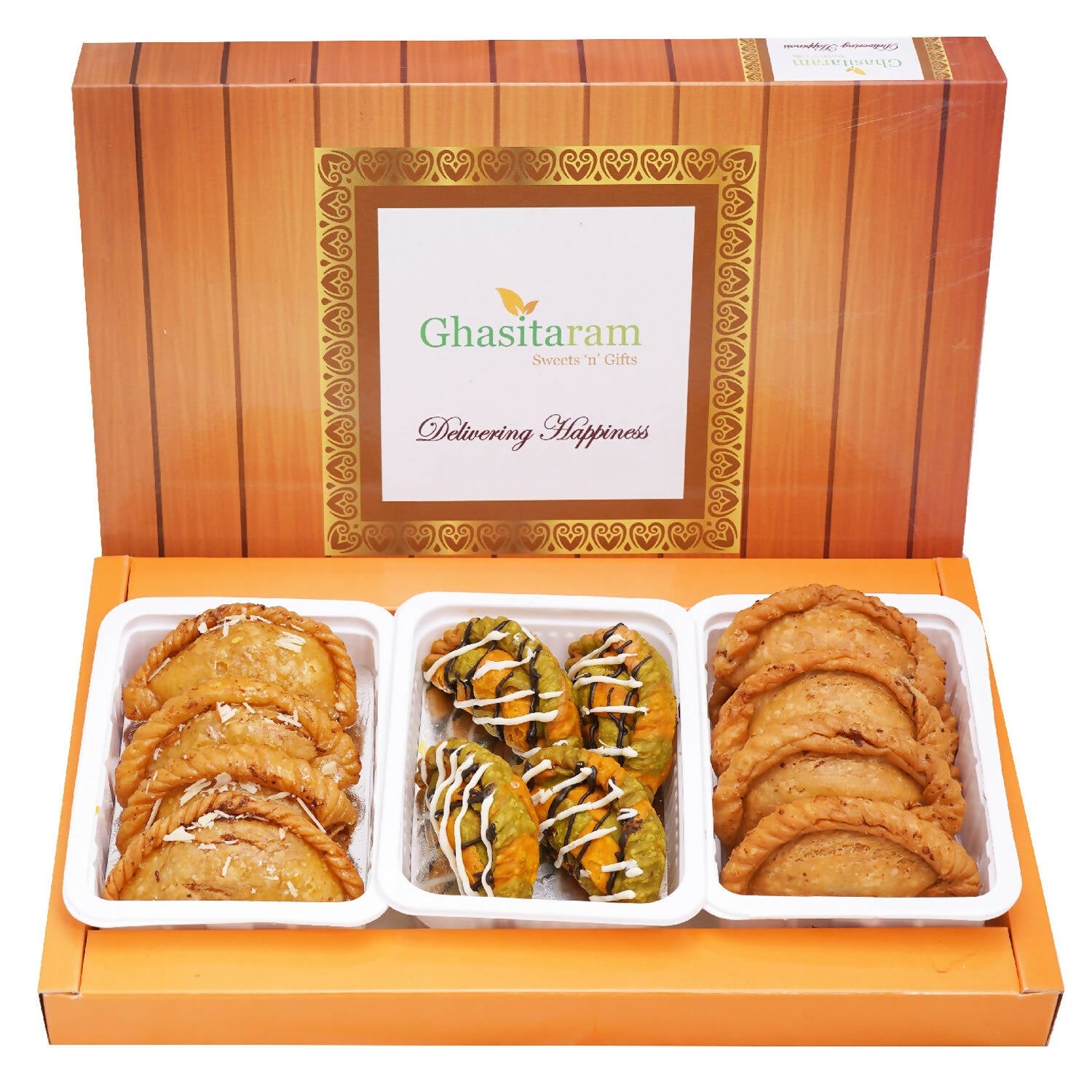 Ghasitaram Assorted Box of Traditional, Dry Sweet and Designer Gujiyas - Distacart