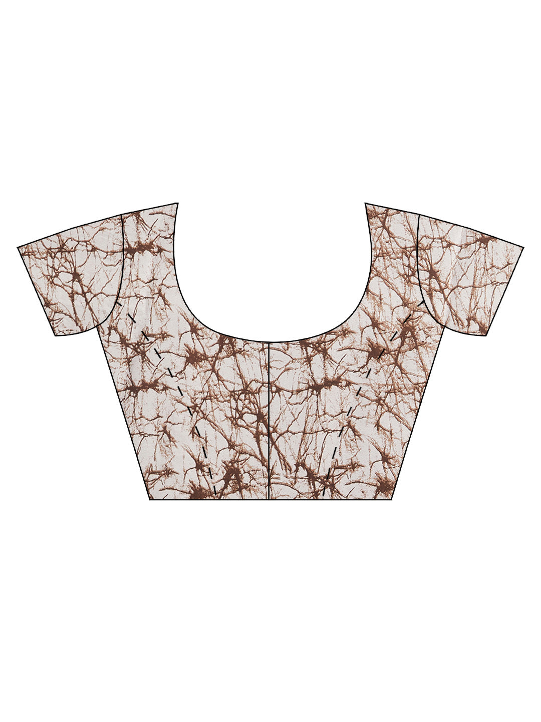 Tikhi Imli Brown & White Poly Georgette Printed Saree - Distacart