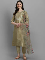 Thumbnail for Kalini Ethnic Motifs Embroidered Kurta with Trousers & Dupatta - Distacart