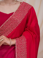 Thumbnail for Koskii Embroidered Bordered Saree - Distacart