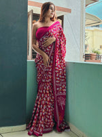 Thumbnail for Kalini Floral Printed Pure Cotton Saree - Distacart
