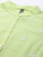 Thumbnail for HERE&NOW Women Pure Cotton Ethnic Motifs Embroidered Thread Work Kurta - Distacart