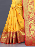 Thumbnail for Kalini Ethnic Motifs Zari Jute Silk Banarasi Saree - Distacart