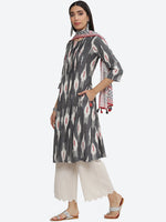 Thumbnail for Biba Abstract Printed A-Line Kurta with Palazzos & Dupatta - Distacart