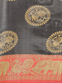 Thumbnail for Saree Mall Black & Beige Art Silk Printed Bhagalpuri Saree - Distacart