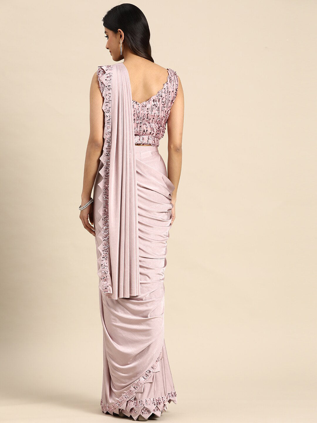 Mitera Embellished Border Ready to Wear Saree - Distacart