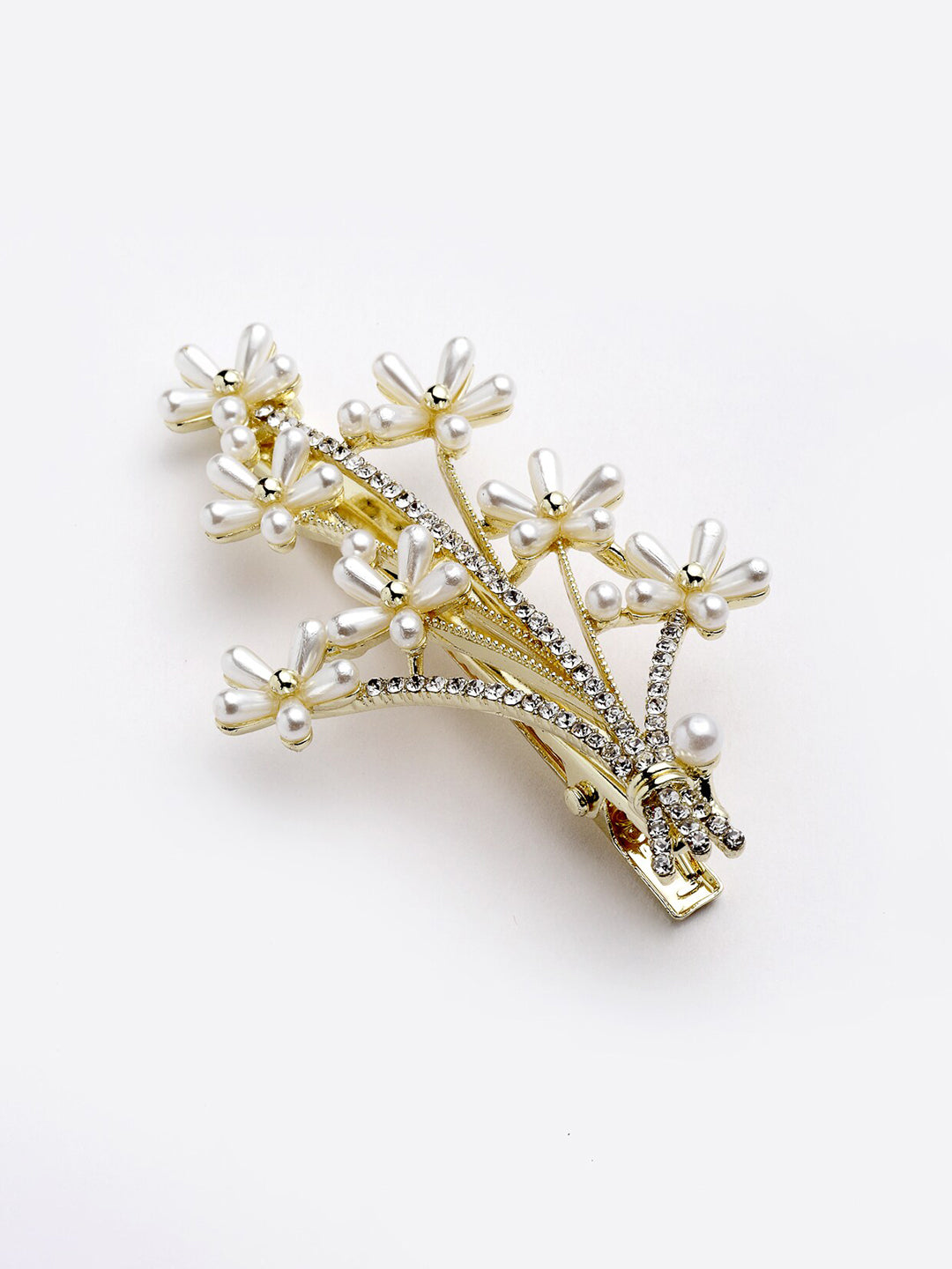 Panash Women Gold-Toned Embellished Alligator Hair Clip - Distacart