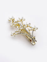 Thumbnail for Panash Women Gold-Toned Embellished Alligator Hair Clip - Distacart