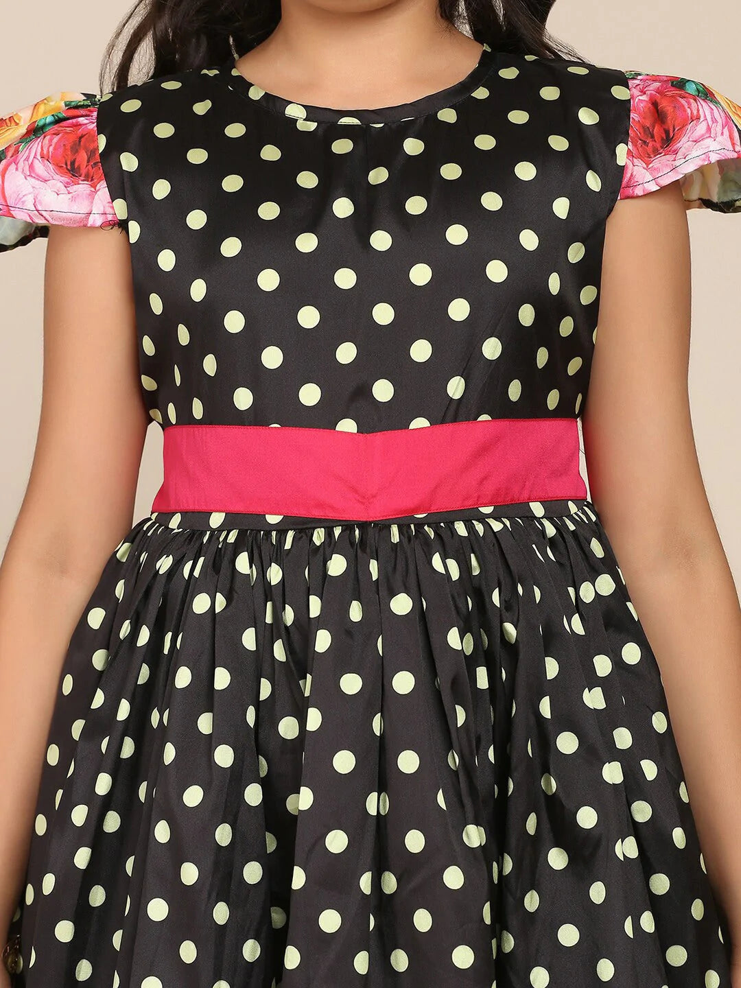 NOZ2TOZ Black & White Floral Midi Dress For Girls - Distacart