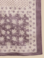 Thumbnail for Sangria Maroon Floral Printed Pure Cotton Kurta With Trouser & Dupatta - Distacart