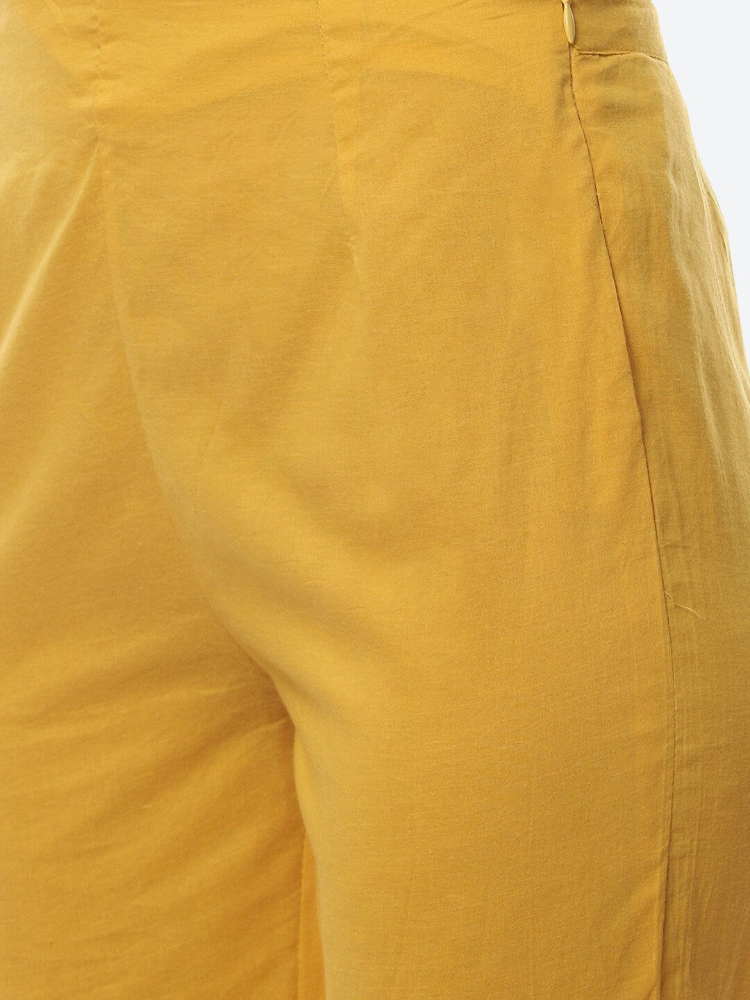 Biba Women Mustard Yellow Floral Embroidered Kurta with Trousers & With Dupatta - Distacart