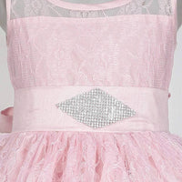 Thumbnail for Asmaani Baby Girl's Pink Colour Satin A-Line Maxi Full Length Dress (AS-DRESS_22165) - Distacart