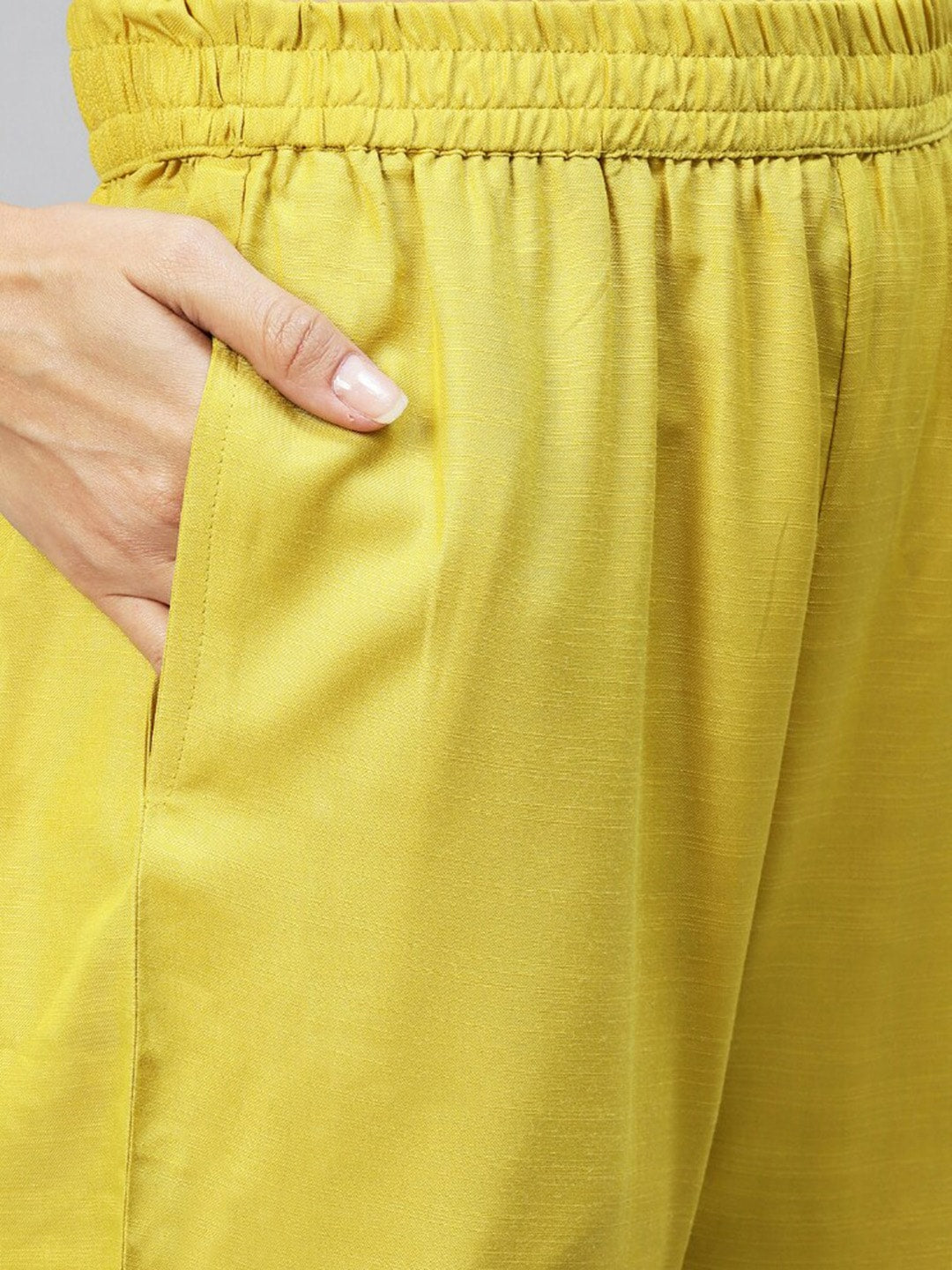 Kalini Women Yellow Straight Kurta with Trouser & Dupatta - Distacart