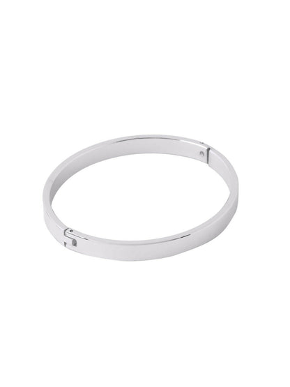 NVR Men's Silver Metal Interlock Kada Bracelet - Distacart