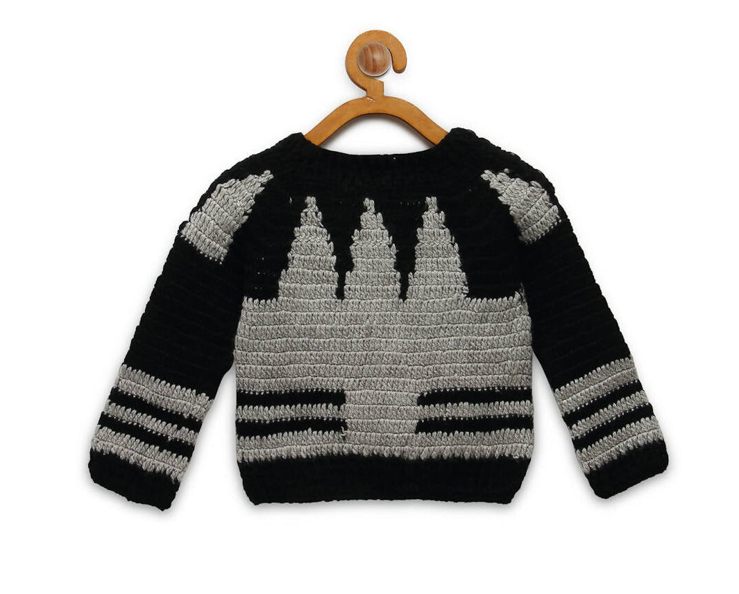 Chutput Kids Grey Coloured Solid Pullover For Baby Boys with Mouse Cartoon - Distacart