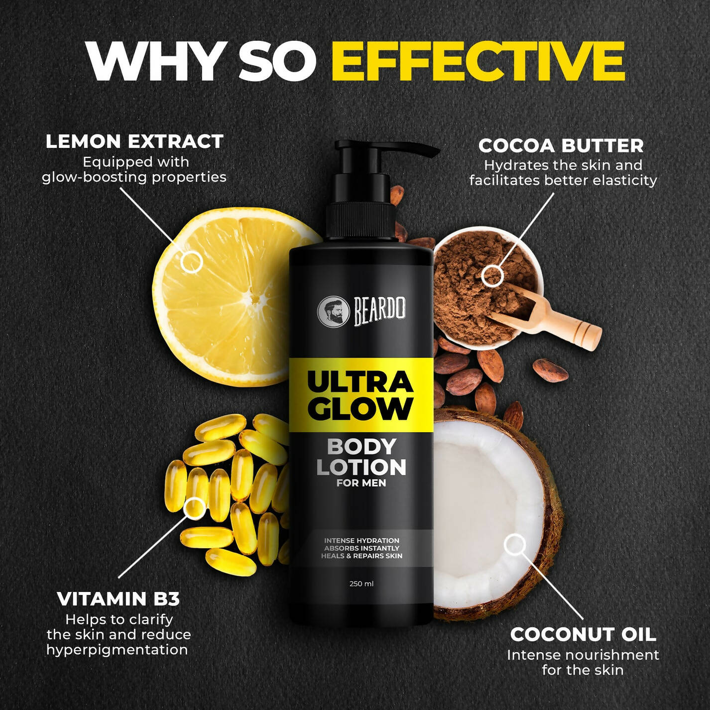 Beardo Ultra Glow Body Lotion For Men - Distacart