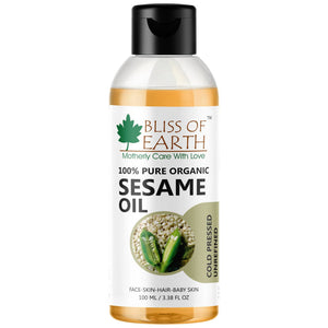 Bliss of Earth 100% Pure Organic Sesame Oil - Distacart