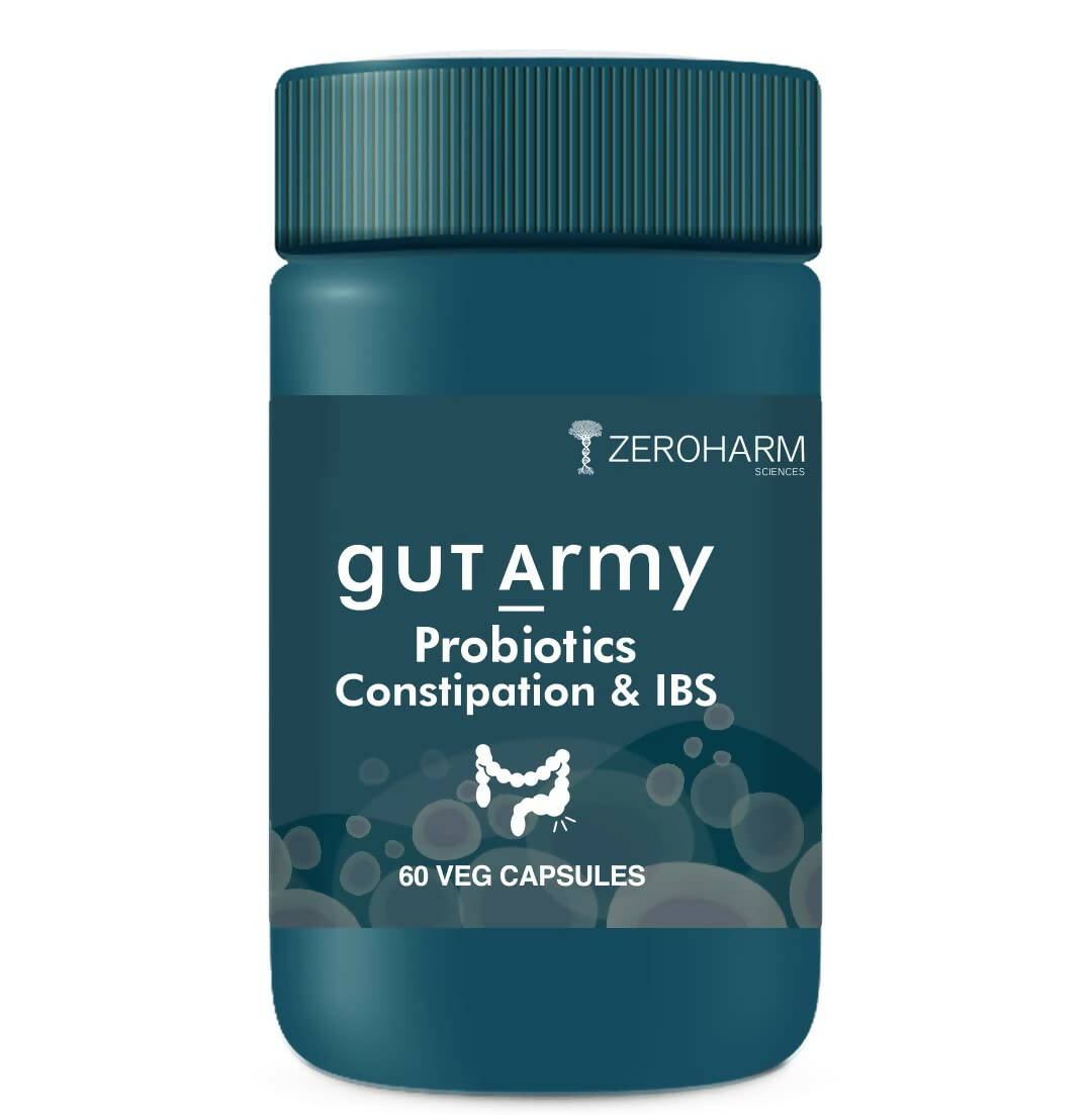 Zeroharm Gut Army Probiotics Constipation & IBS Capsules - Distacart