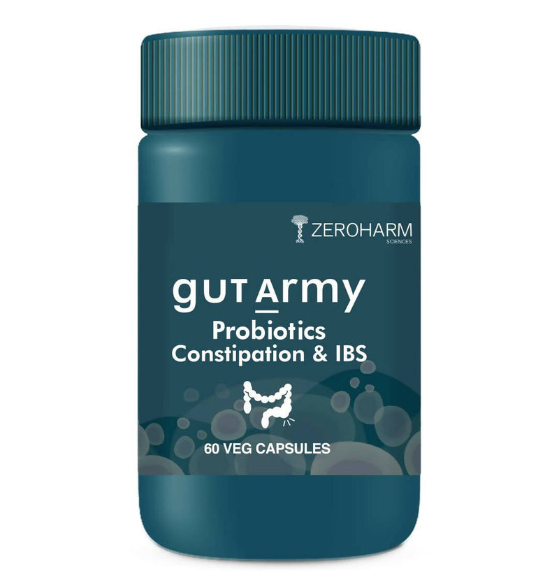Zeroharm Gut Army Probiotics Constipation &amp; IBS Capsules - Distacart