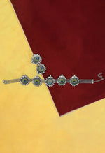 Thumbnail for Mominos Fashion Johar Kamal Oxidised Silver-Plated Peacock Wings Work Necklace Handicraft - Distacart