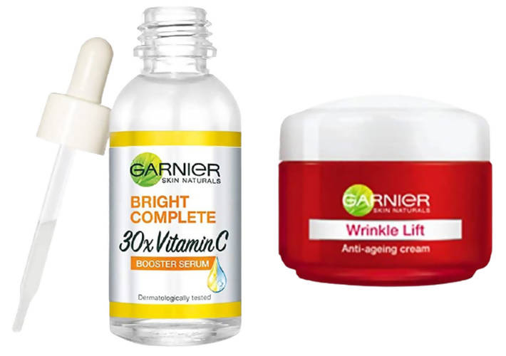Garnier Bright Complete Vitamin C Serum And Wrinkle Lift Anti Ageing Cream