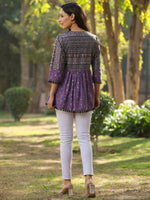 Thumbnail for Juniper Women's Lavender Printed Flared Tunic - Distacart
