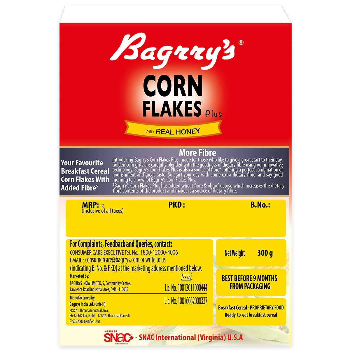 Bagrry's Corn Flakes Plus with Real Honey - Distacart