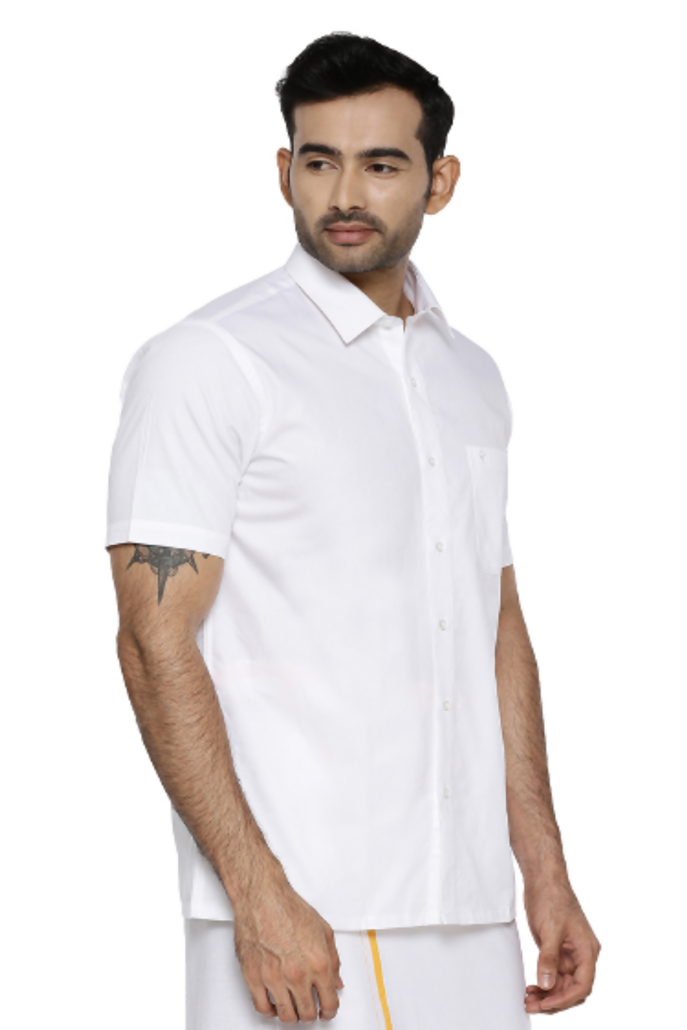 Ramraj Cotton Mens Half Sleeve White Shirt Plus Size - Classic Cotton - Distacart